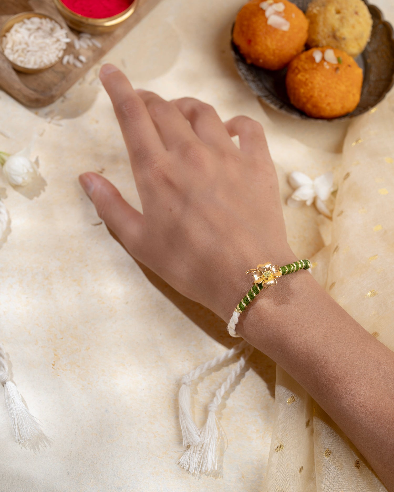 Clover Of Luck Rakhi Bracelet for Bhabhi and Sister