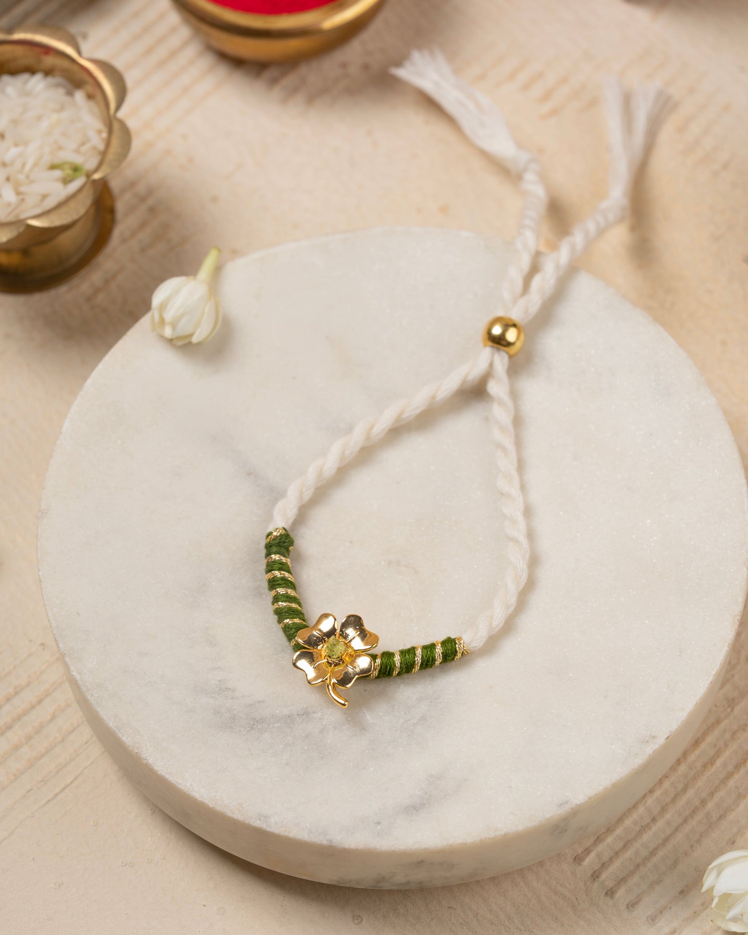 Clover Of Luck Rakhi Bracelet for Bhabhi and Sister