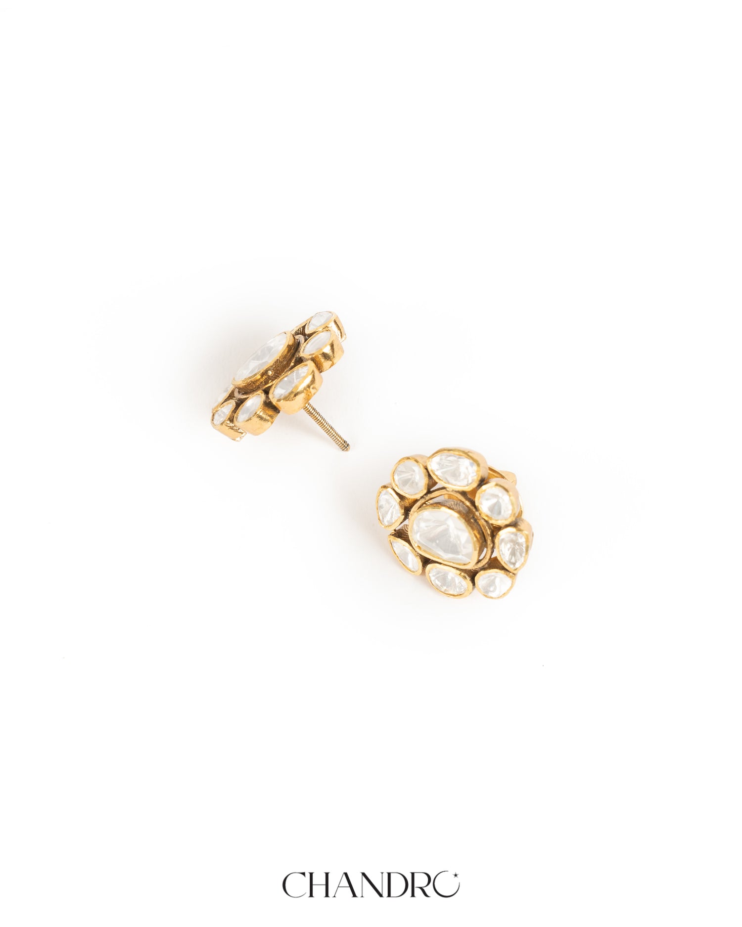Nuhi 925 Silver Moissanite Gold Plated Studs