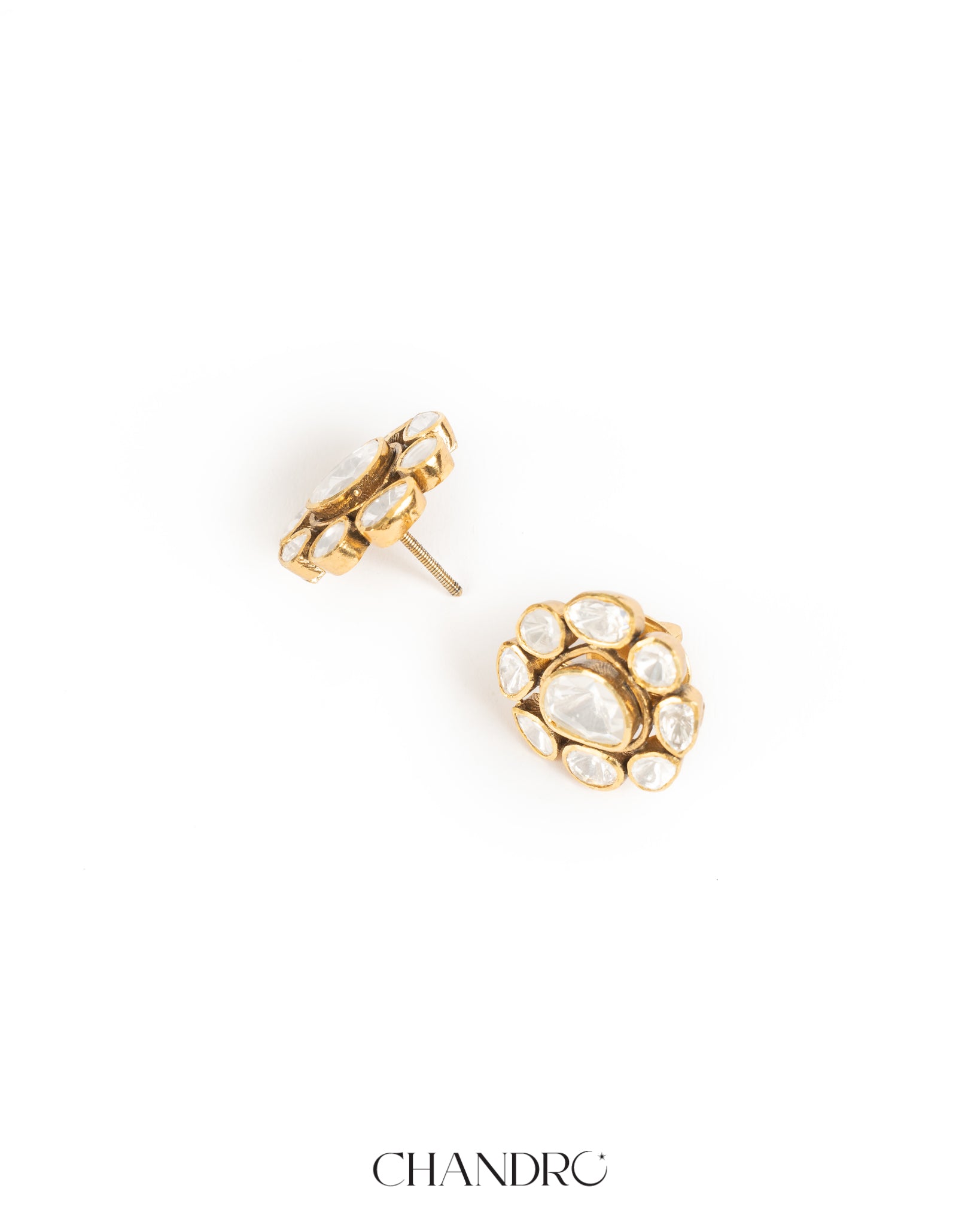 Nuhi 925 Silver Moissanite Gold Plated Studs