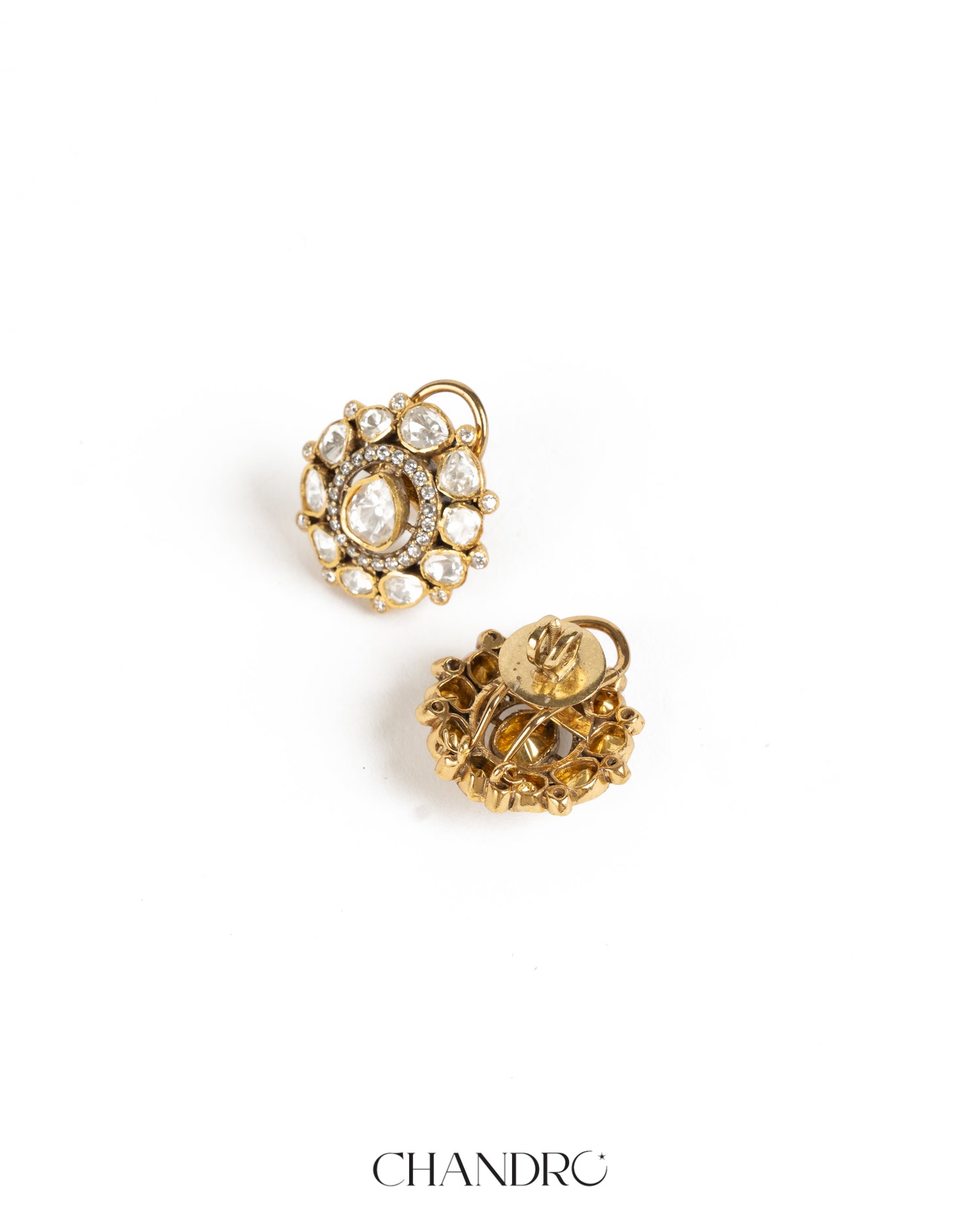 Trisha 925 Silver Moissanite Gold Plated Studs