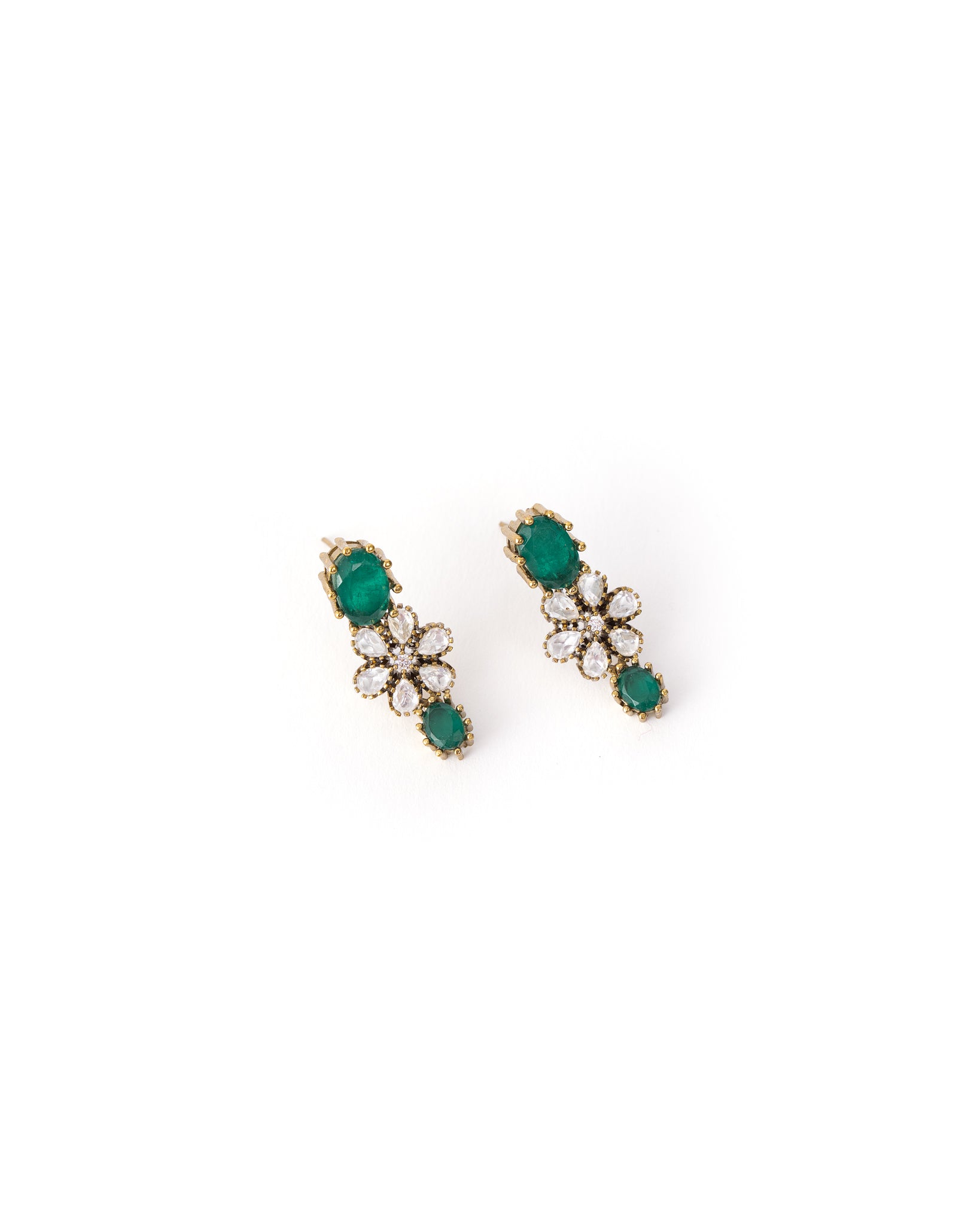 Emerald Green Kundan Necklace Set