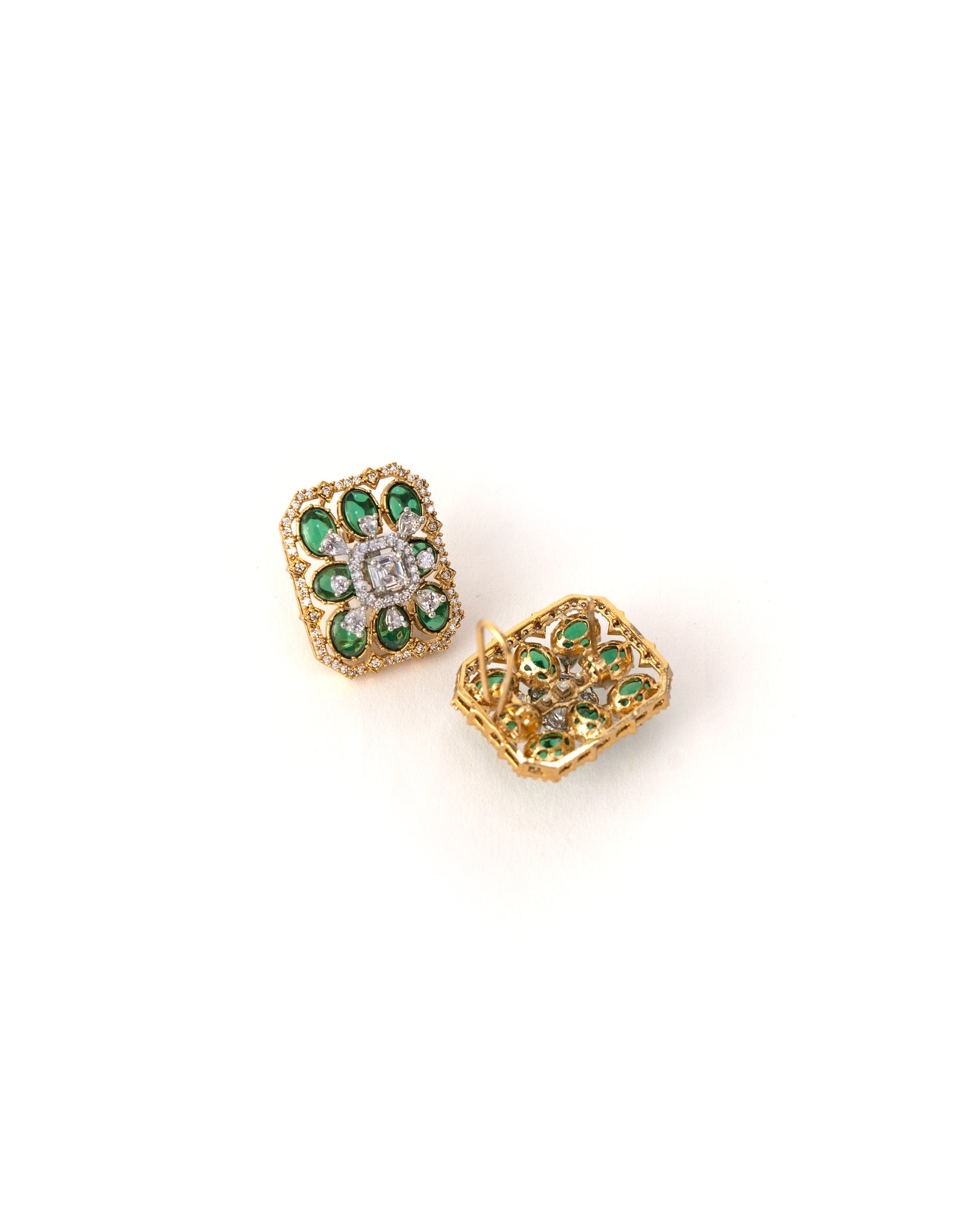 Emerald Green Zircon Studs