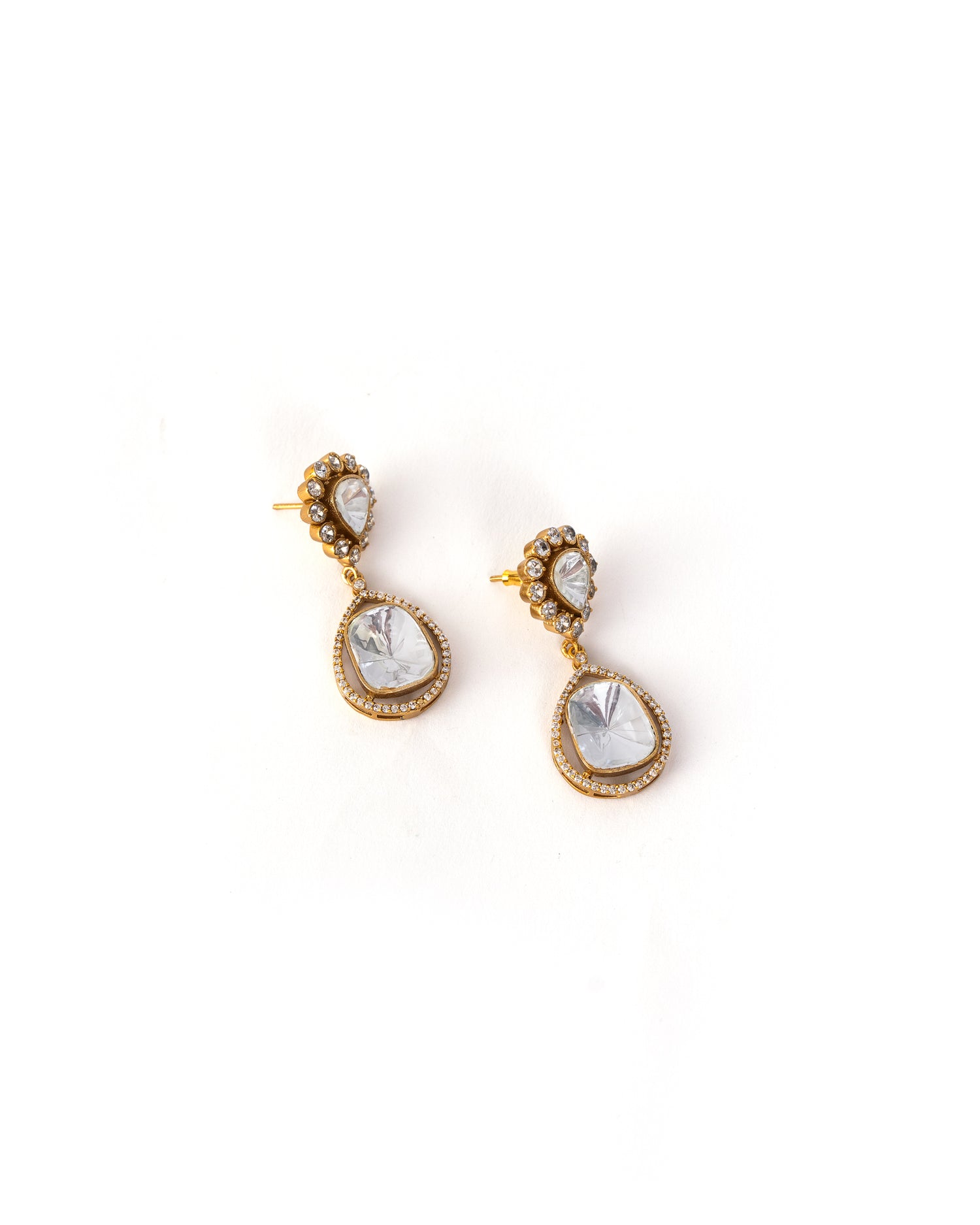 Zavya Gold Kundan Earrings