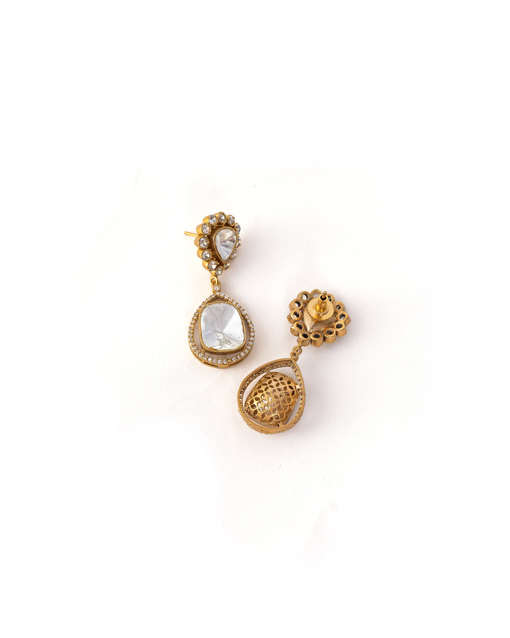 Zavya Gold Kundan Earrings