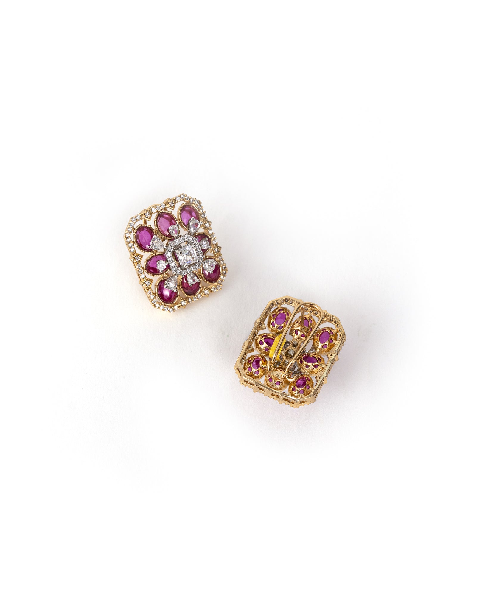 Ruby Red Zircon Studs