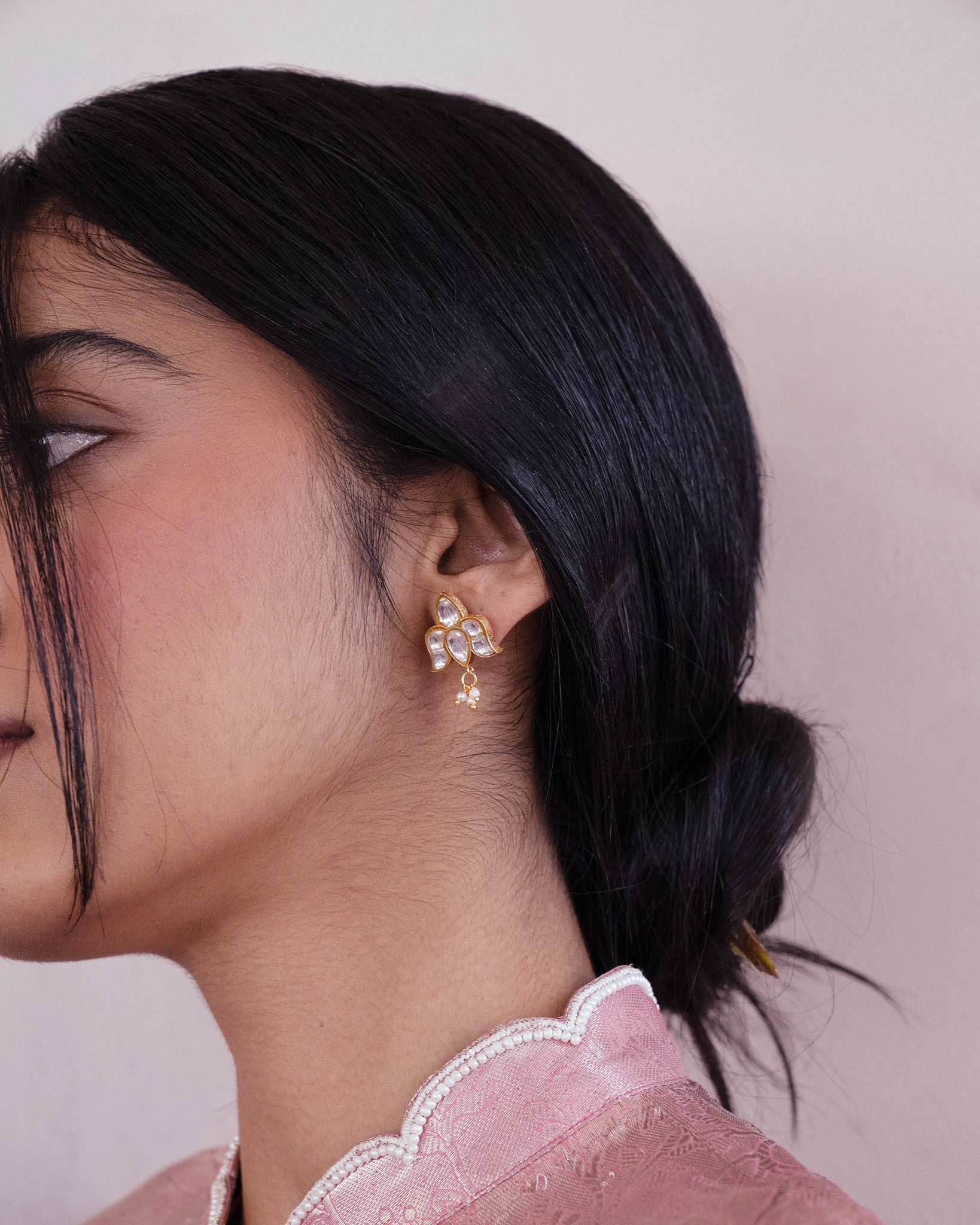 Lotus Kundan Studs