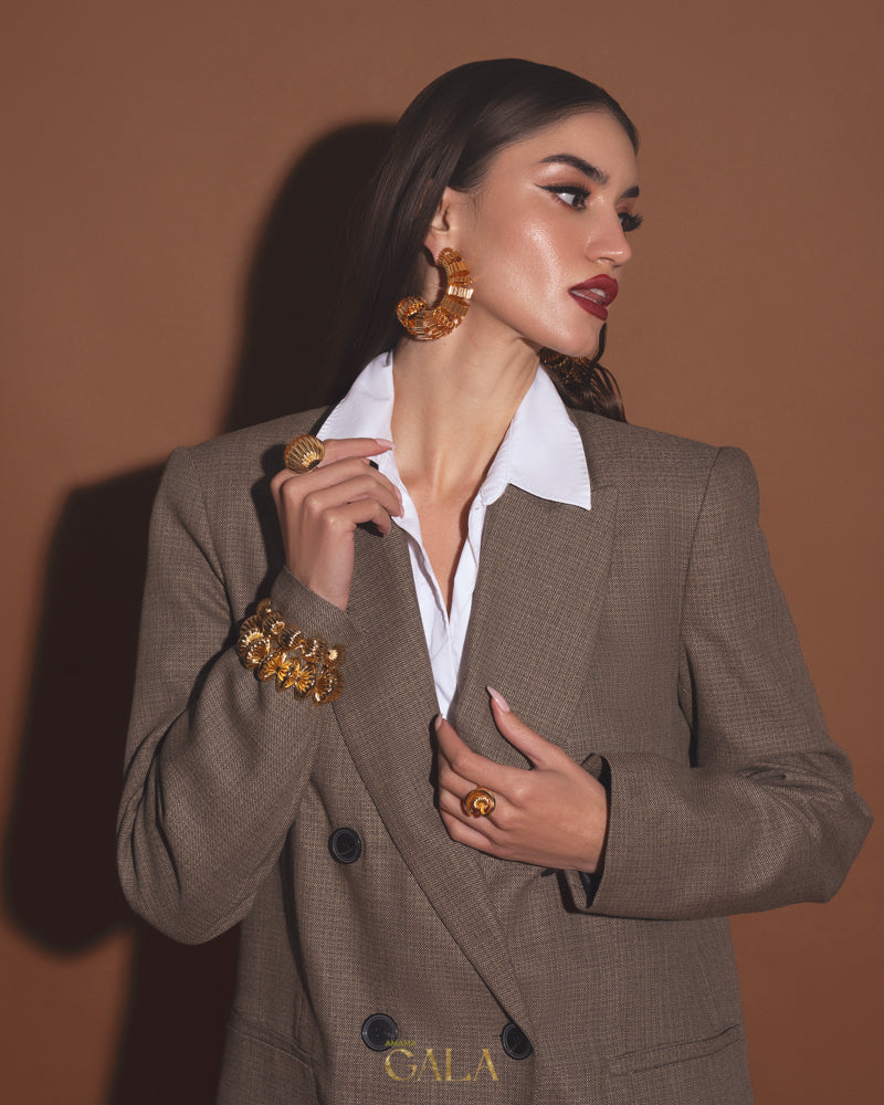 Maxima Hoops In Gold Graphite