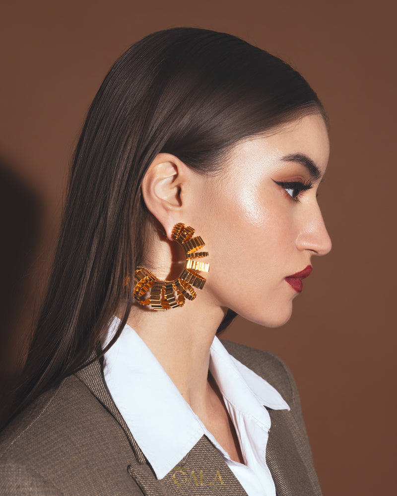 Maxima Hoops In Gold Graphite