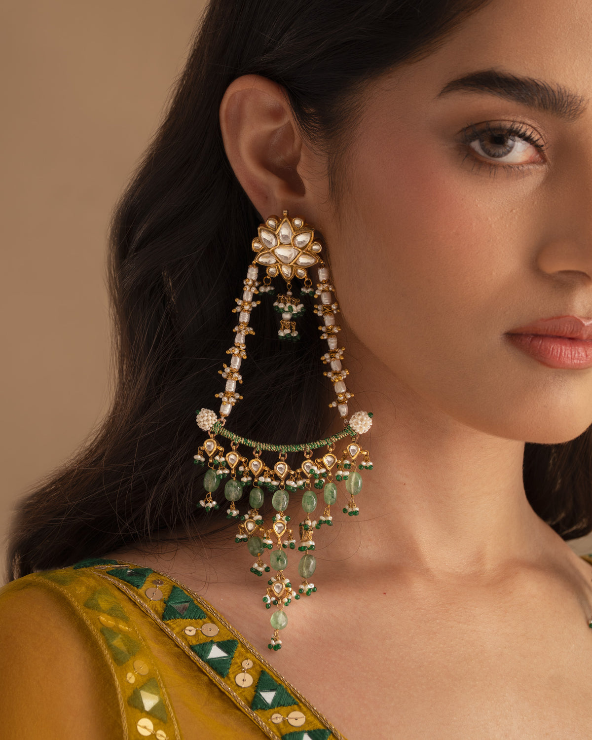 925 Hindola Zamrud Earrings