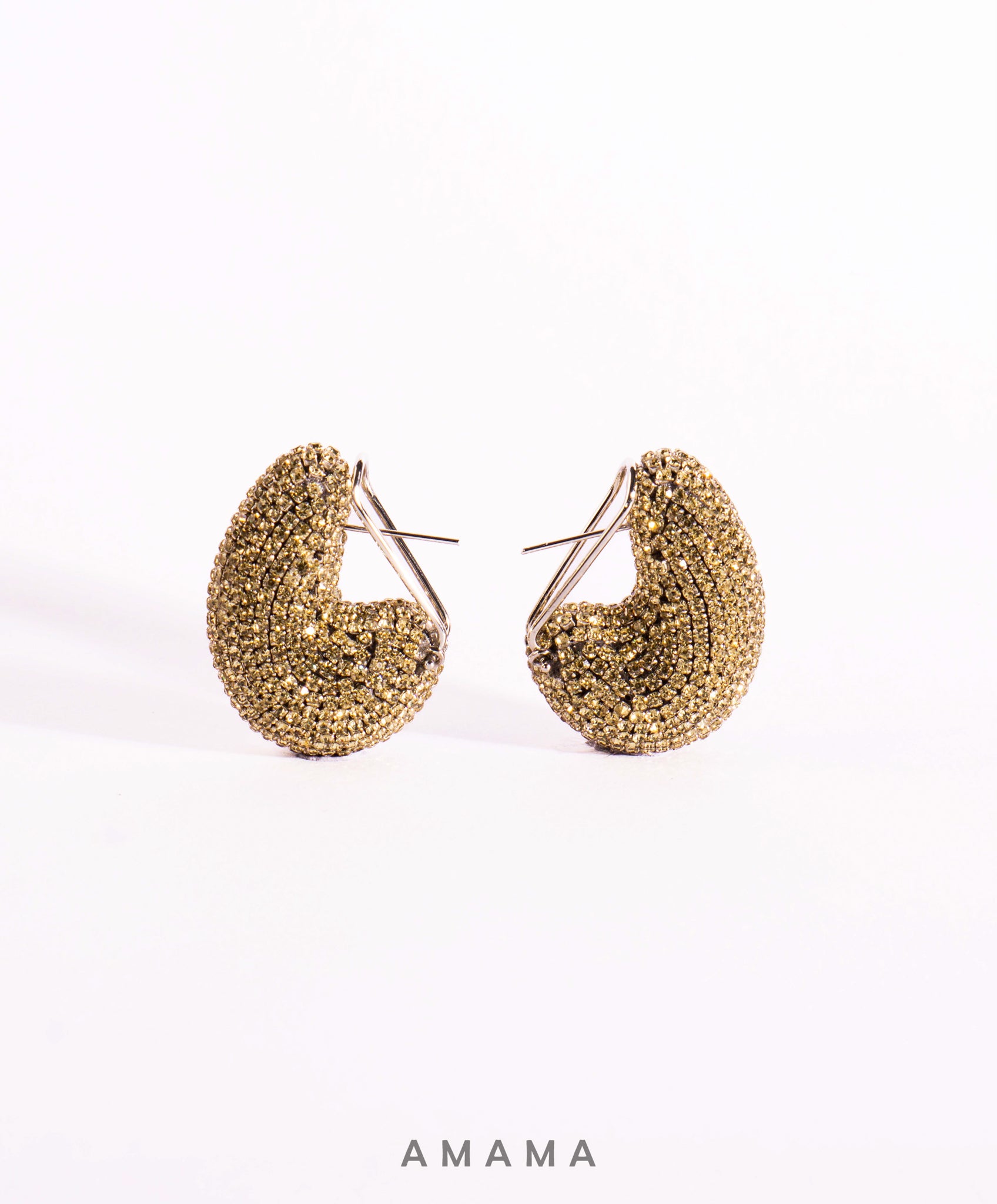 Amama,Kaju Earrings In Light Gold