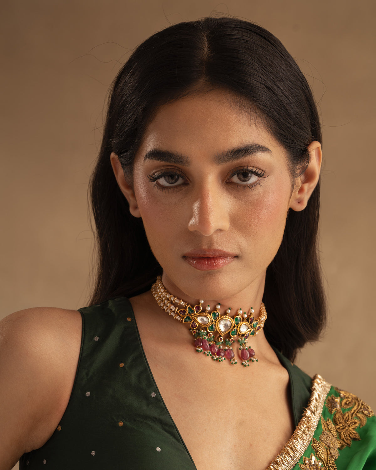 925 Trident Ruby Choker