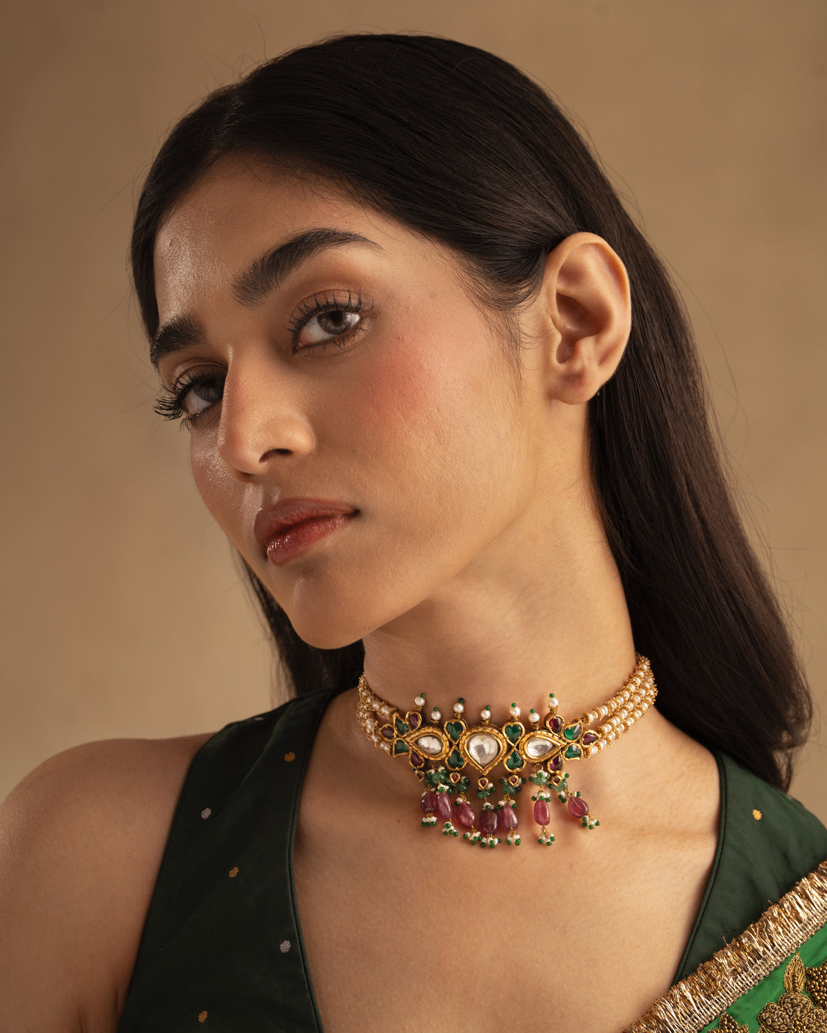 925 Trident Ruby Choker