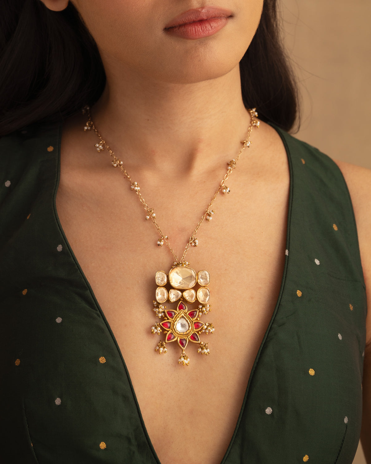 925 Chakra Polki Pendant