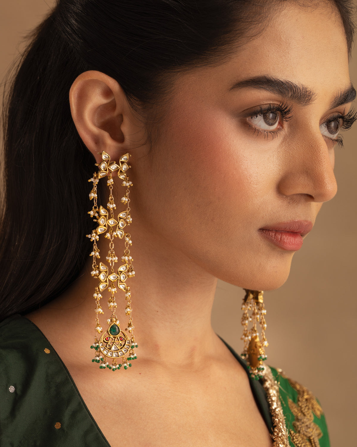 925 Zamrud Layered Earrings