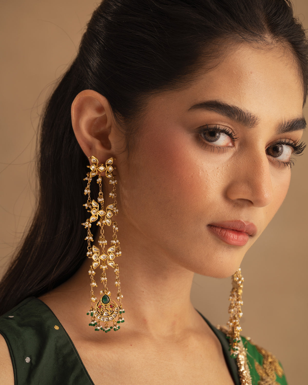 925 Zamrud Layered Earrings