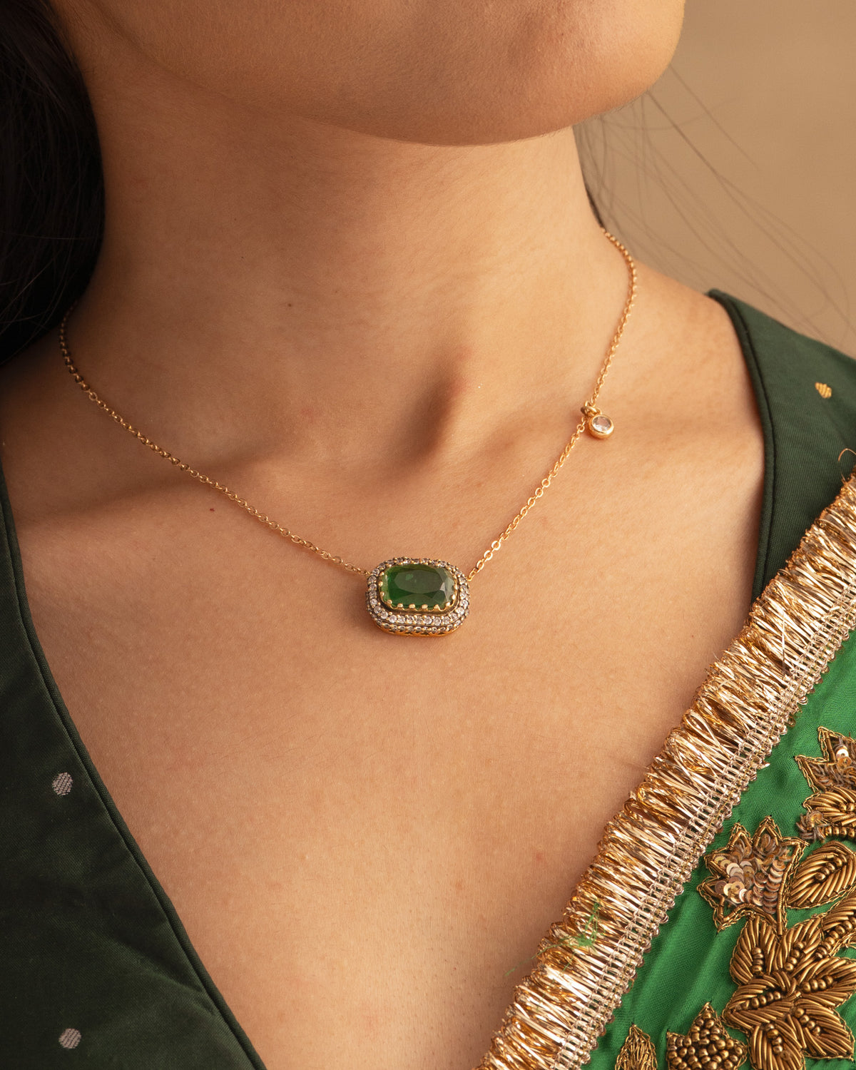 925 Zamrud Cushion Pendant