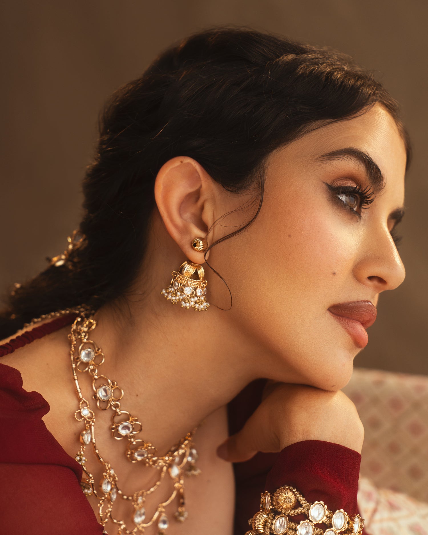 Mogra Bageecha Front Back Earrings