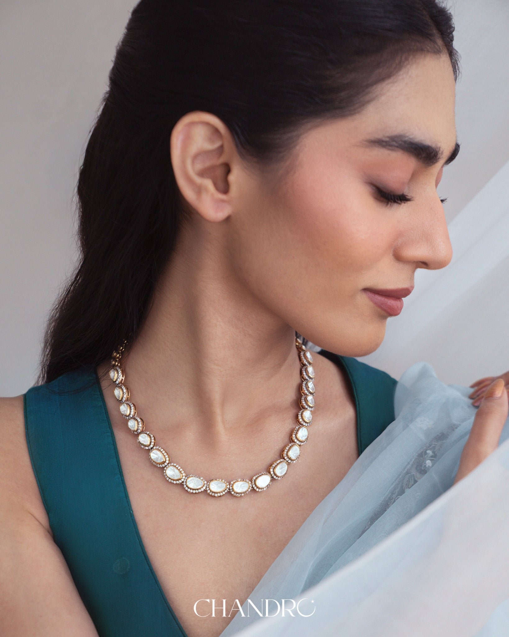 Kavi 925 Silver Moissanite Gold Plated Necklace