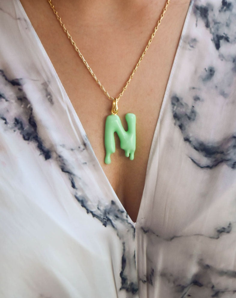 Drip Drop Pendant In Pastel Mint