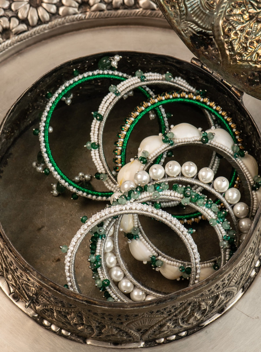 Charbagh Bangle Set in Green