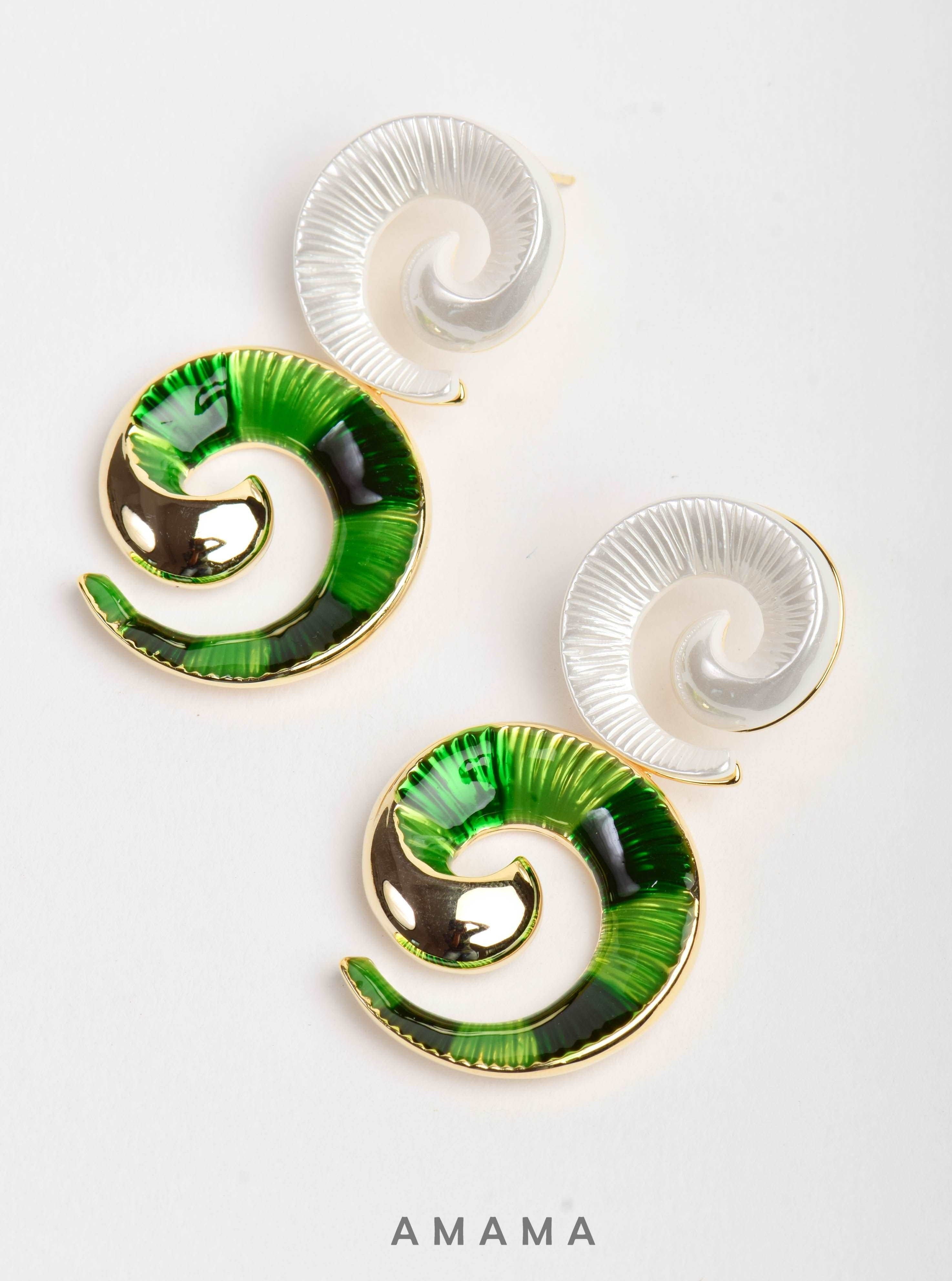 Amama,Ava Green Earrings