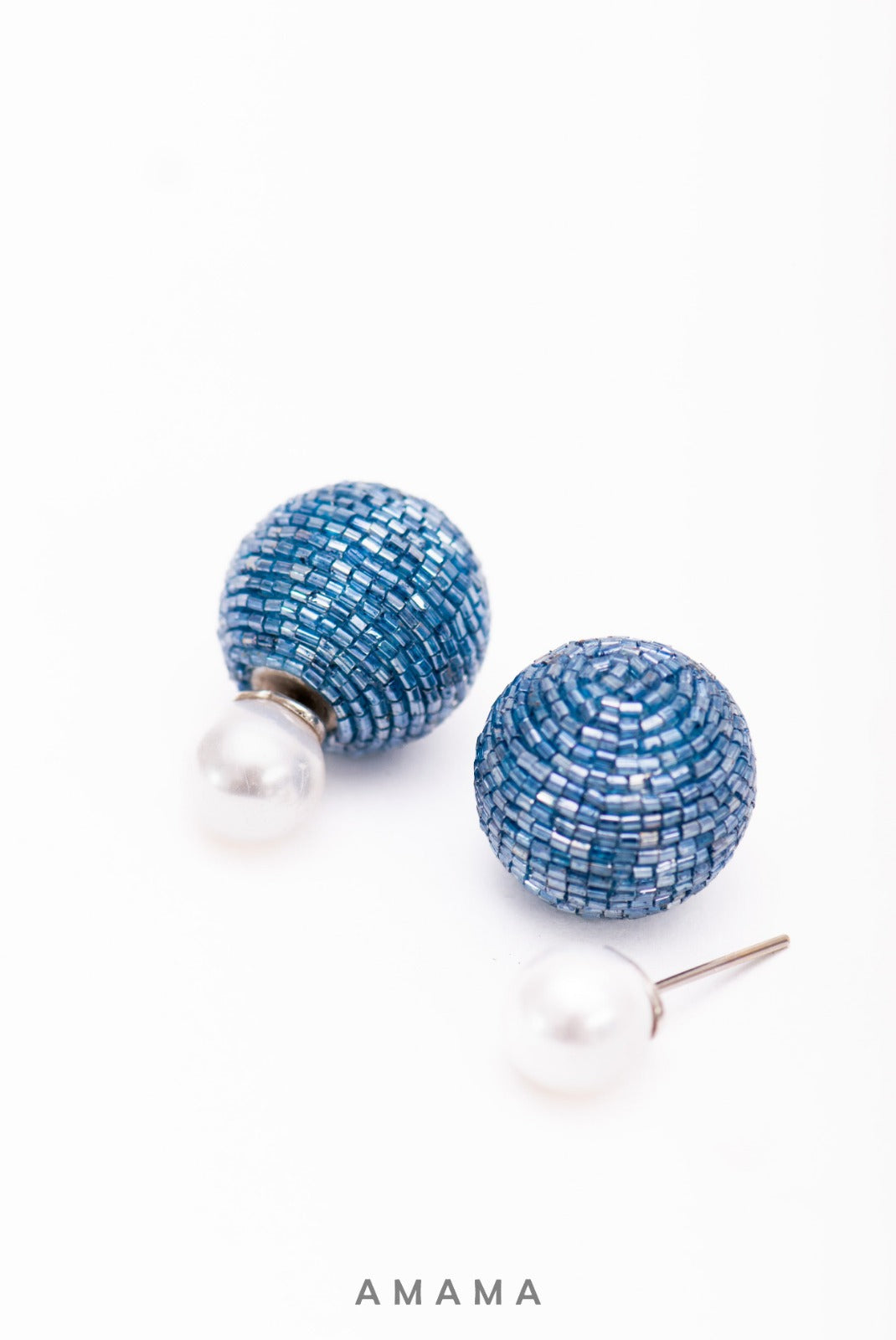 Amama,Day Dream Front Back Earrings In Blue