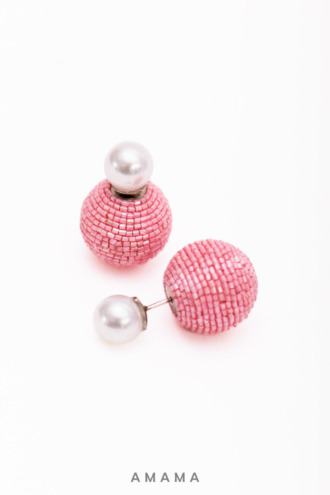Amama,Day Dream Front Back Earrings In Baby Pink