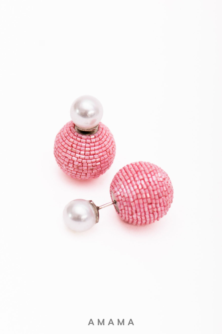 Day Dream Front Back Earrings In Baby Pink