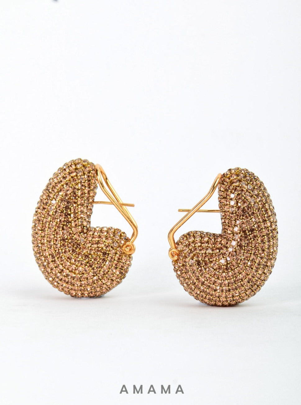 Amama,Kaju Earrings In Champagne Gold
