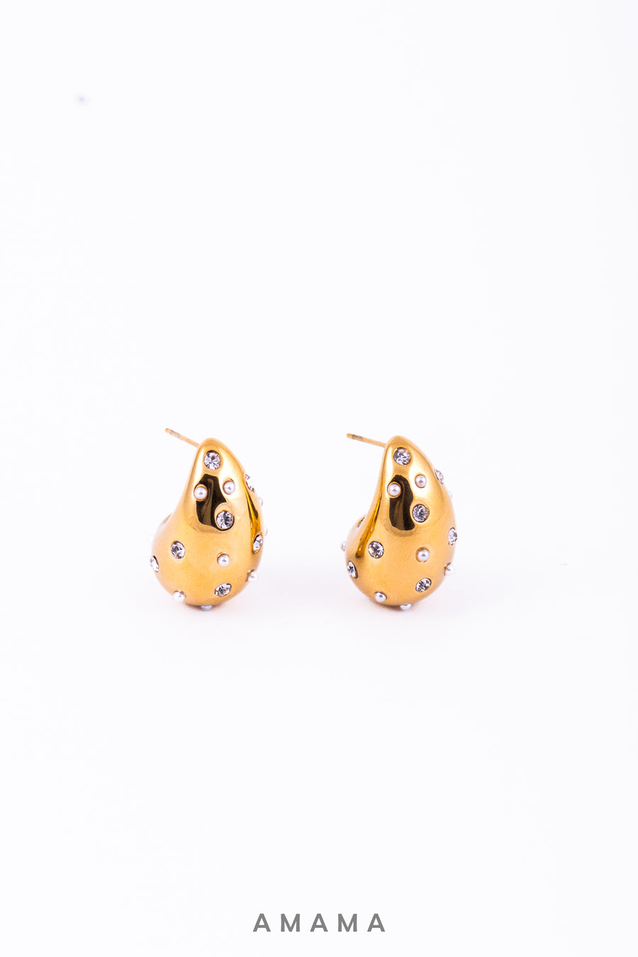 Ping Pearl Earrings in Gold