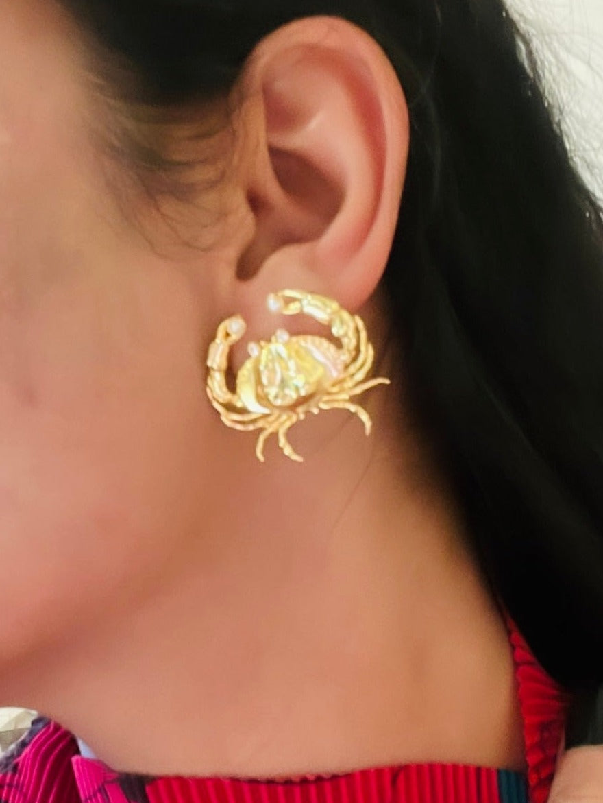 Amama,Crab Earrings