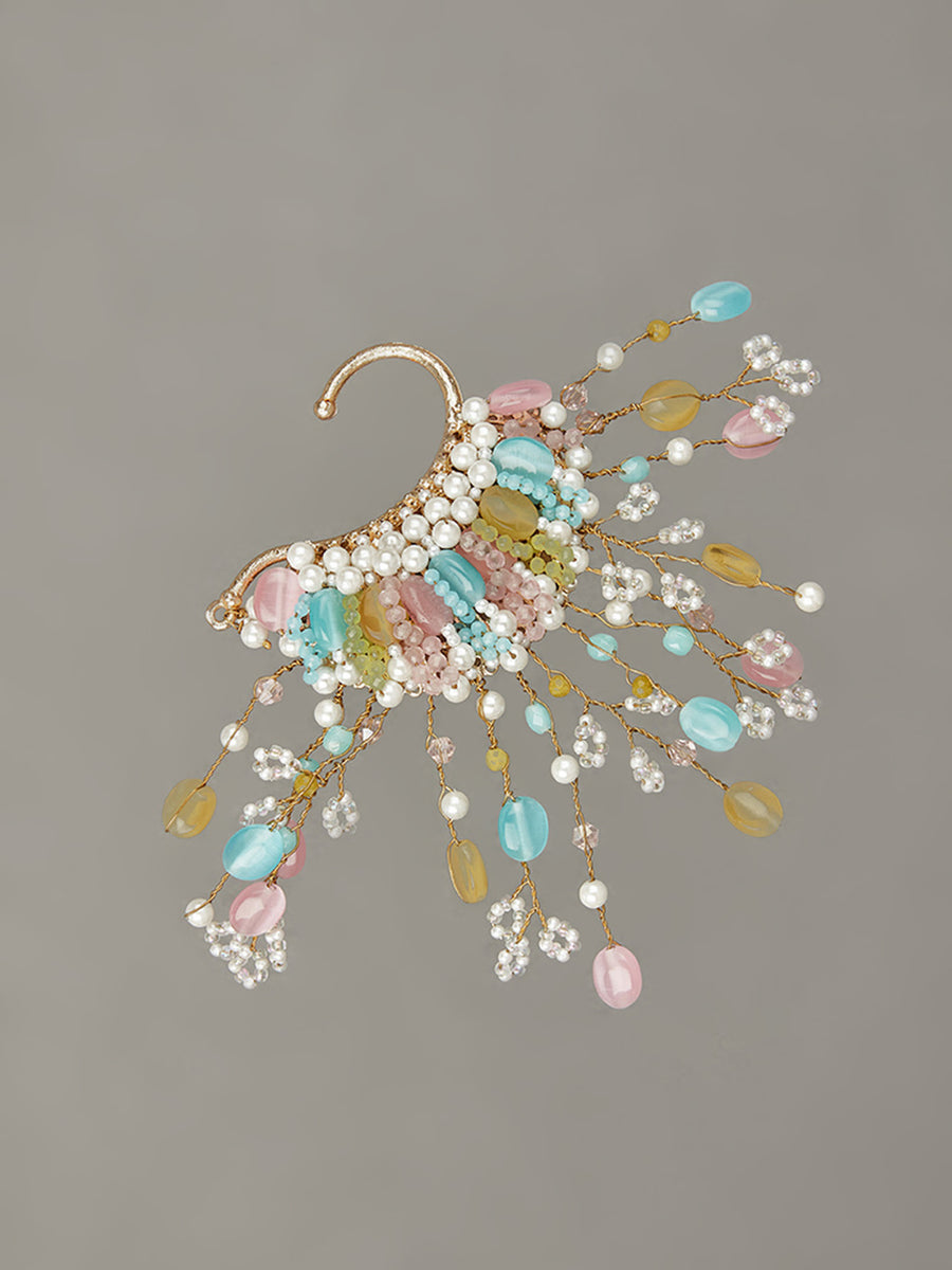 Versatile Multicolored Stone Studded Wired Earcuffs