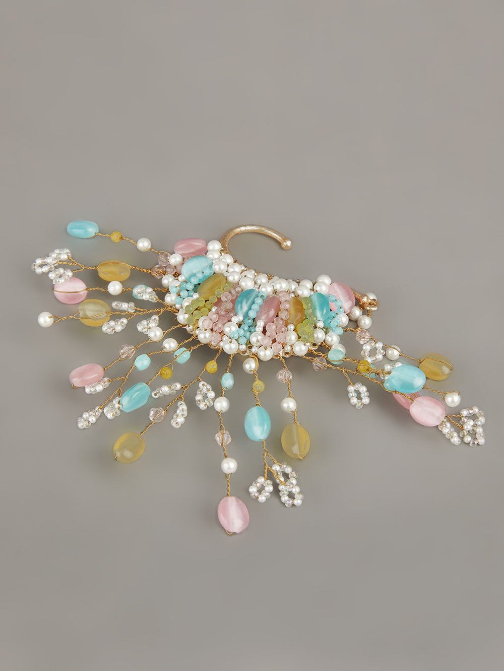 Amama,Versatile Multicolored Stone Studded Wired Earcuffs