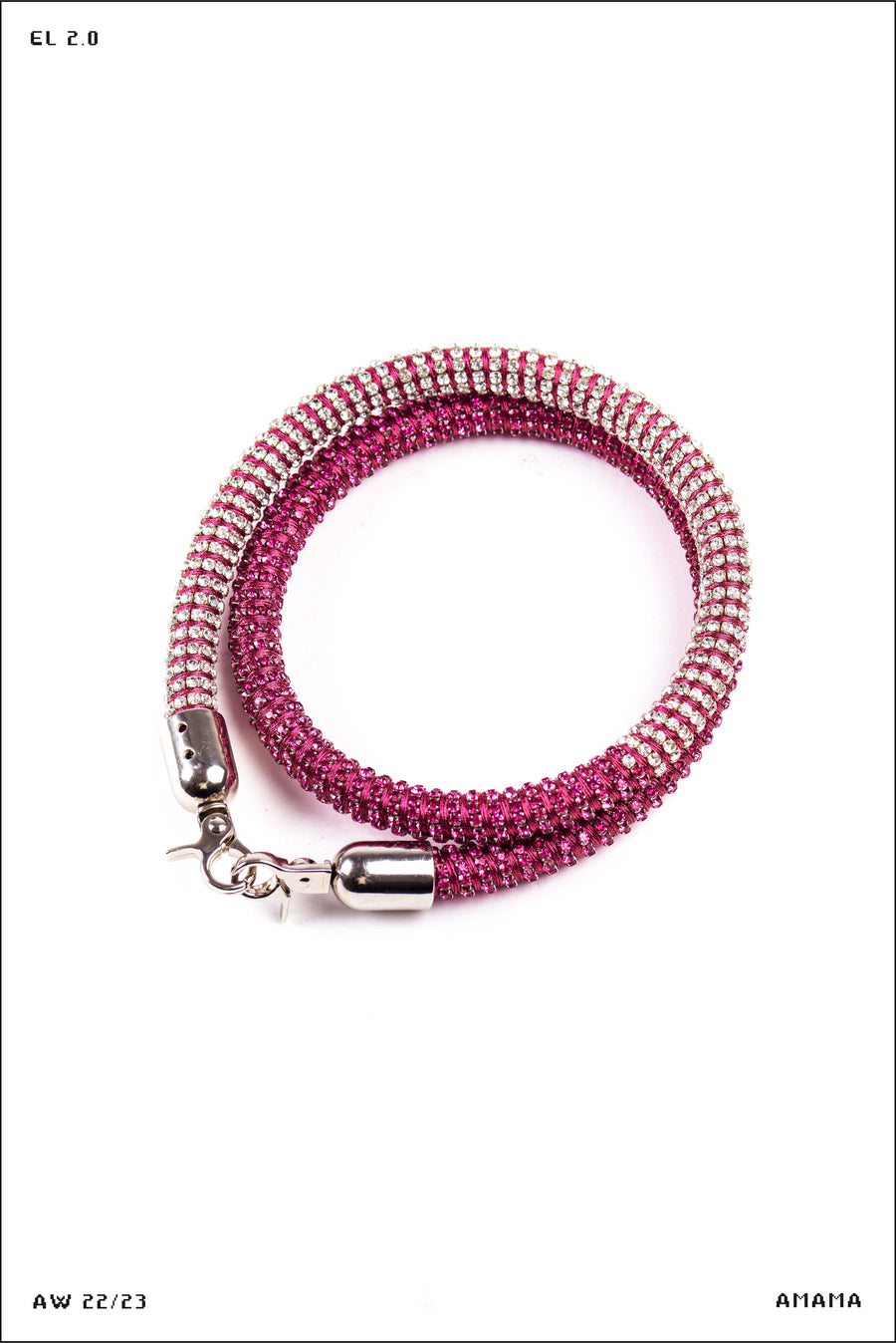 Tortile Wrap Necklace in Hot Pink