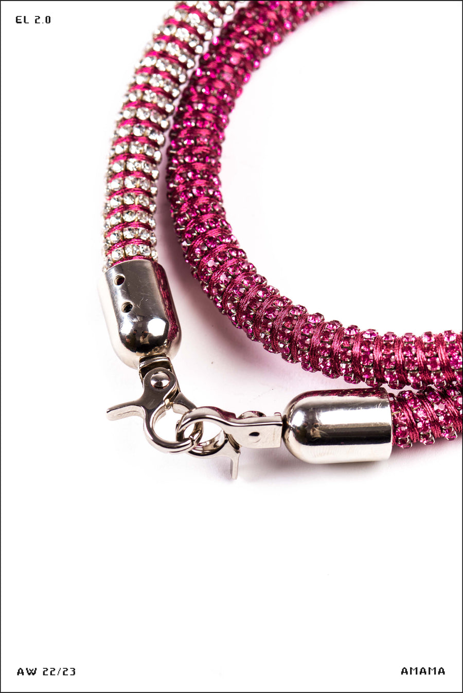 Tortile Wrap Necklace in Hot Pink