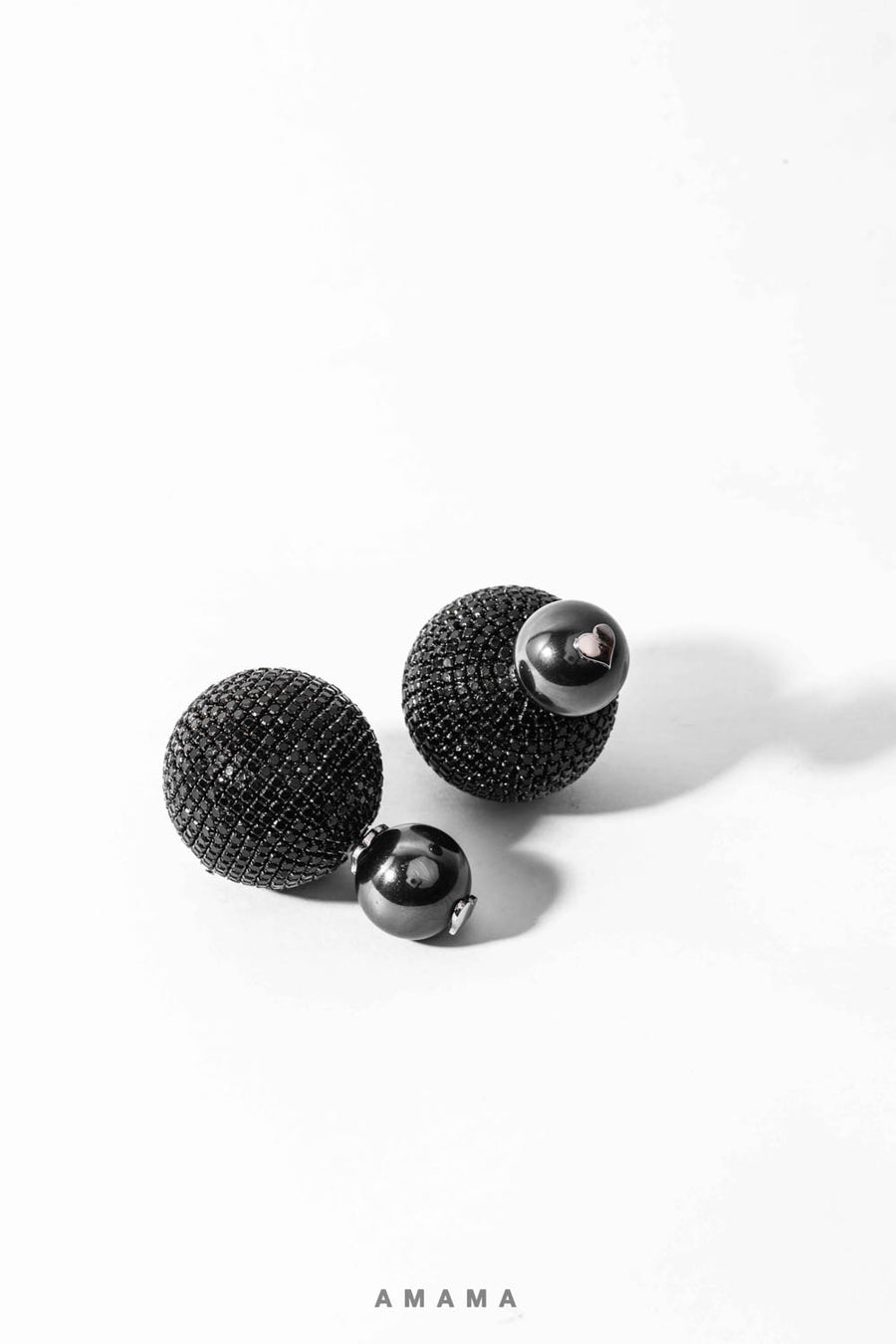 Mini Meteor Earrings in Charcoal Black