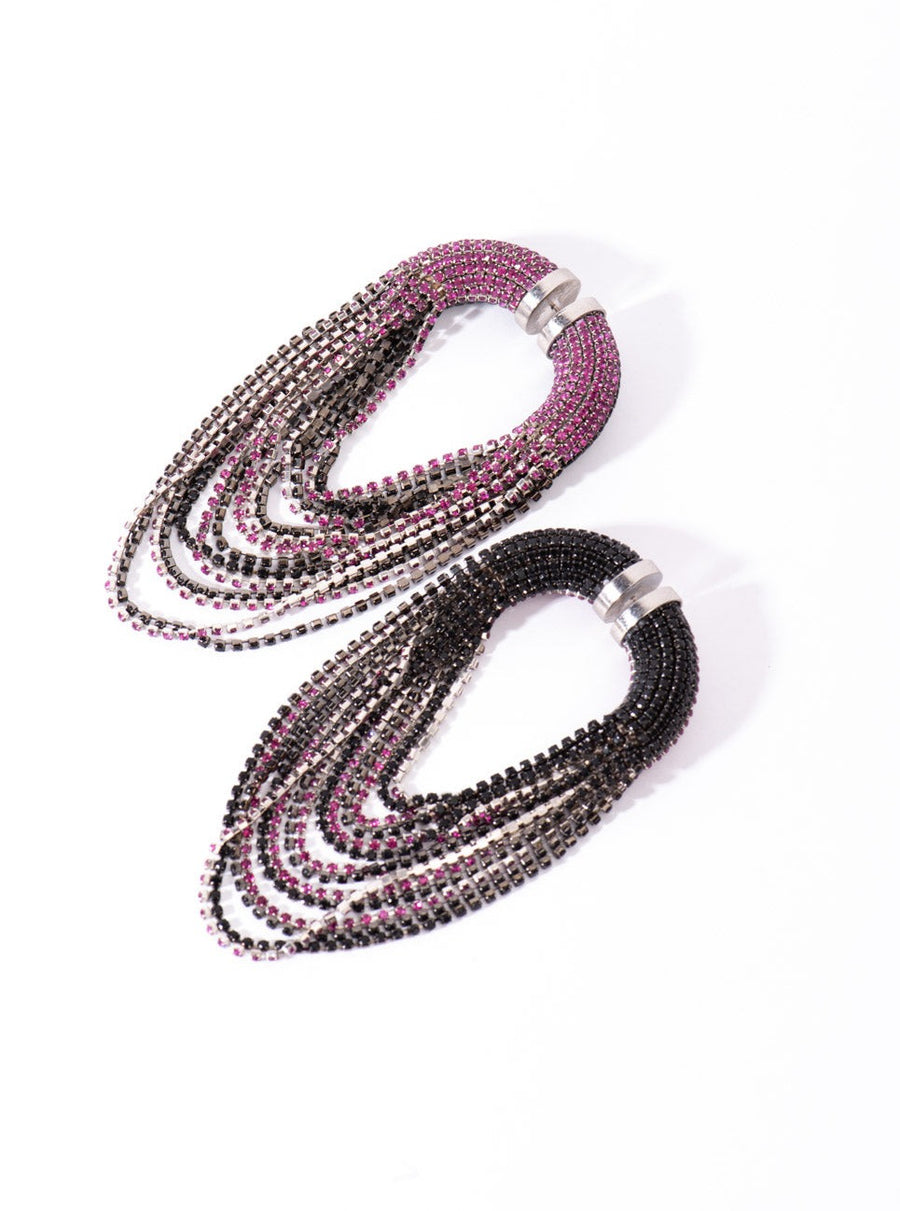 Infinity Fall Danglers in Black and Pink