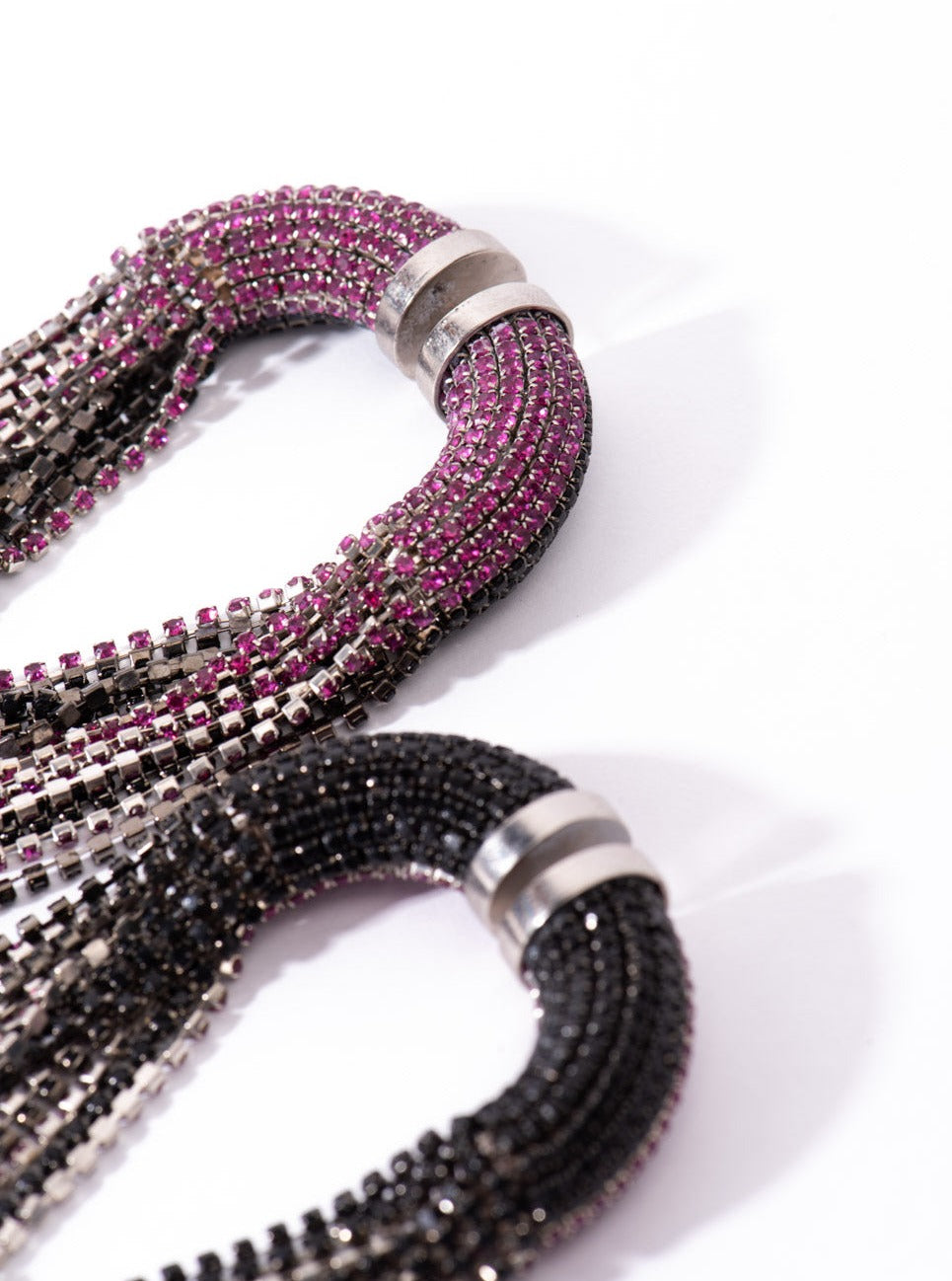 Amama,Infinity Fall Danglers in Black and Pink