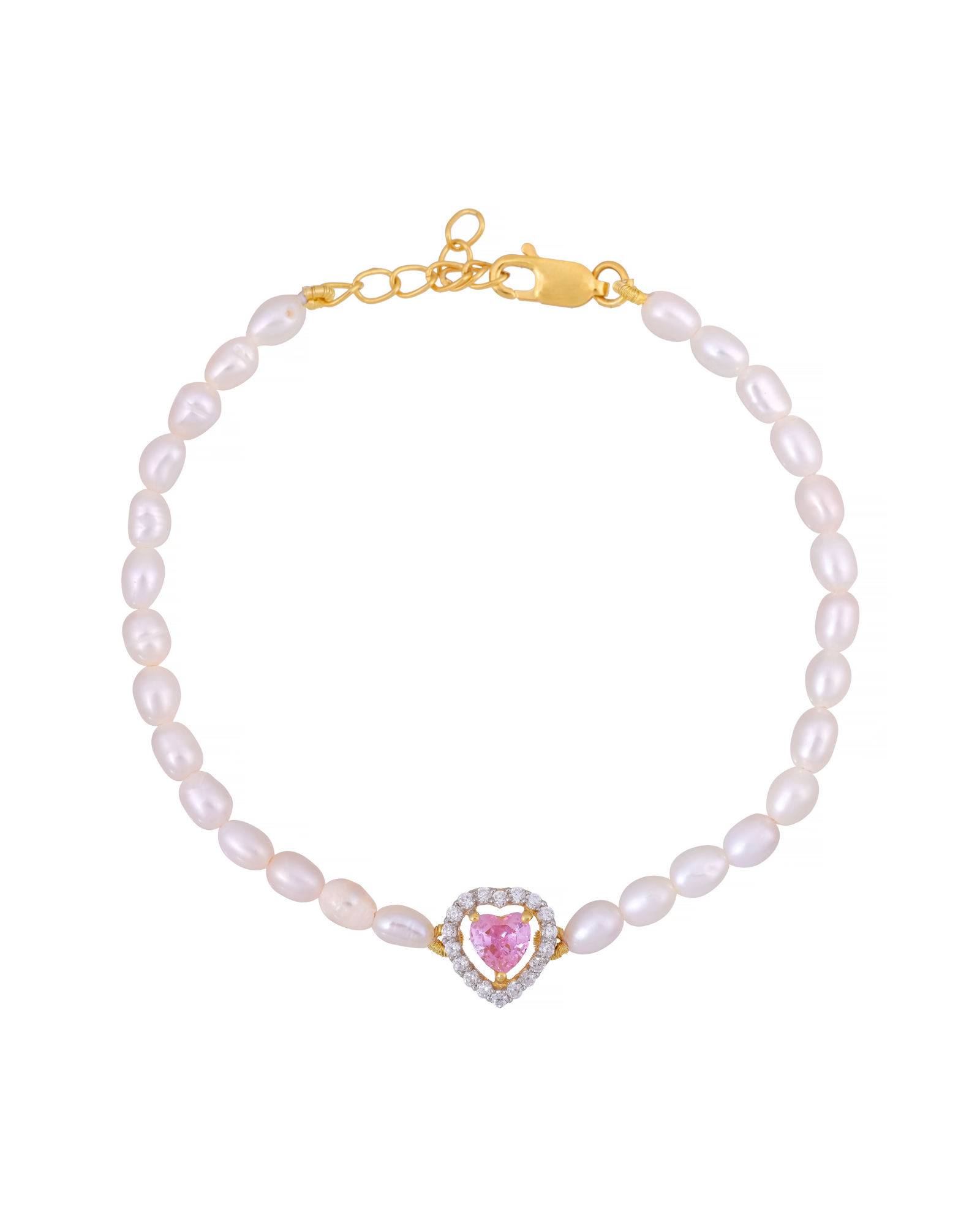 Amama,Serenity Pearl Heart Bracelet