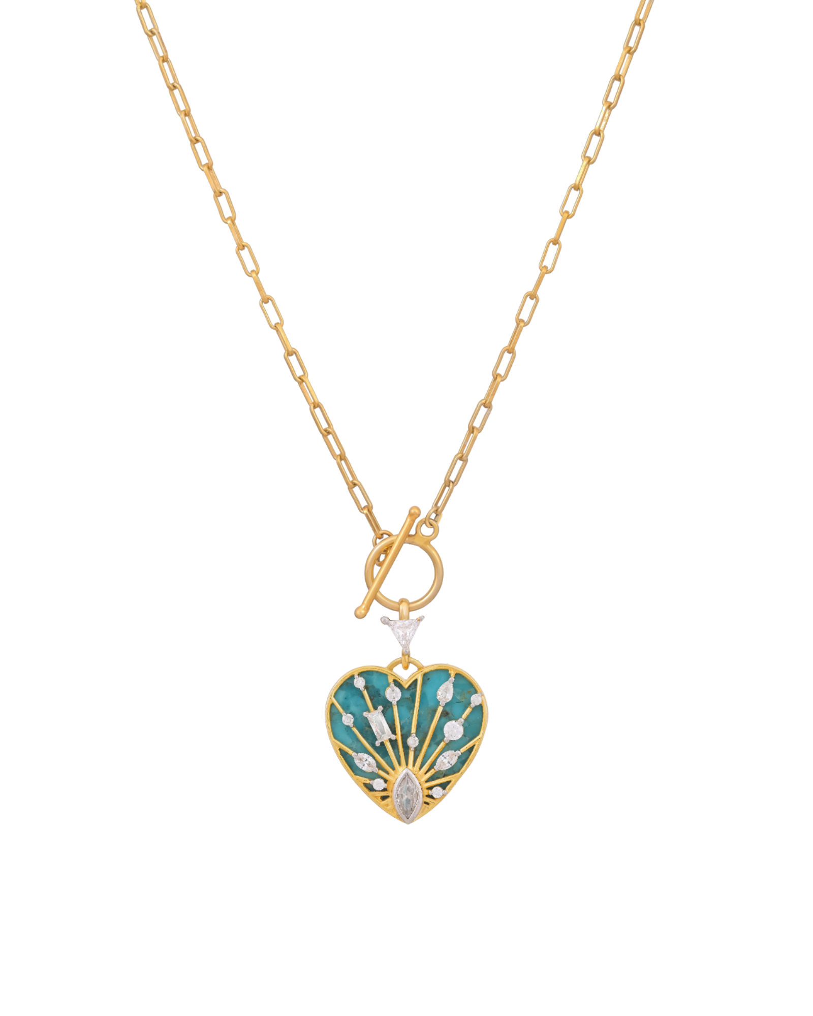 Amama,Glow Radiance Heart Pendant With Chain