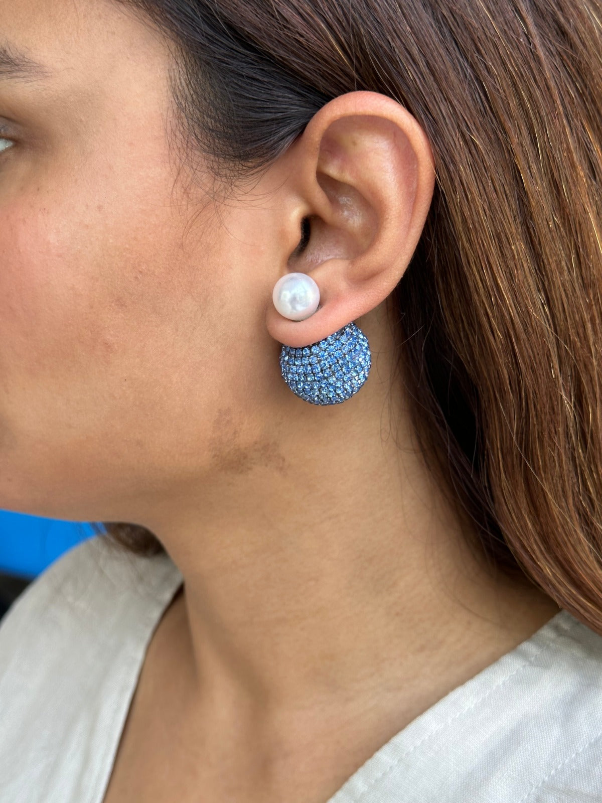 Amama,Nano Meteor Earrings In Cerulean Blue