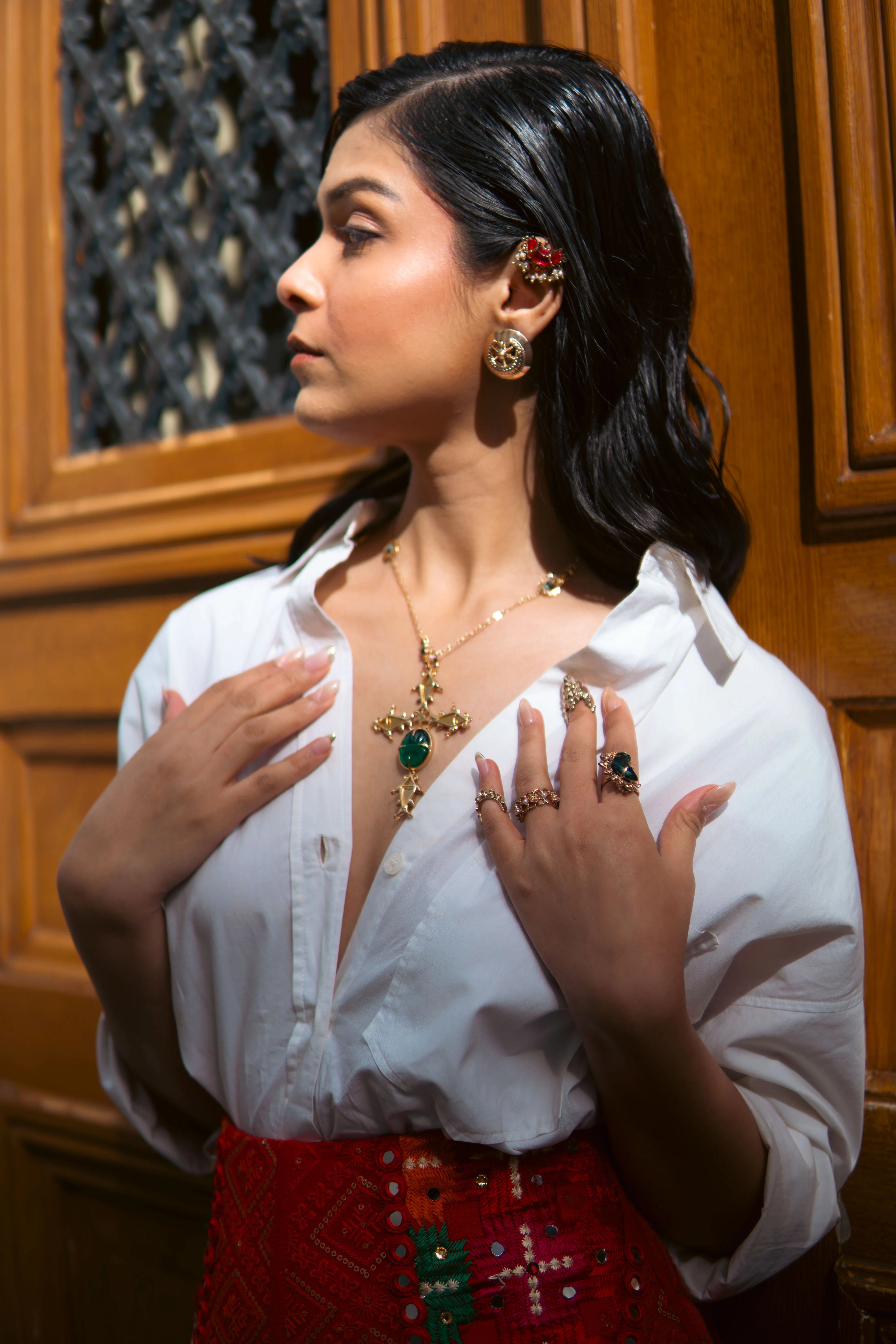 Surya Darpan Cross Pendant