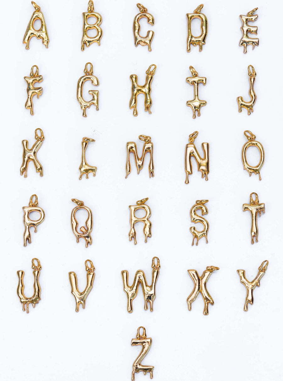 Letters gold pendant