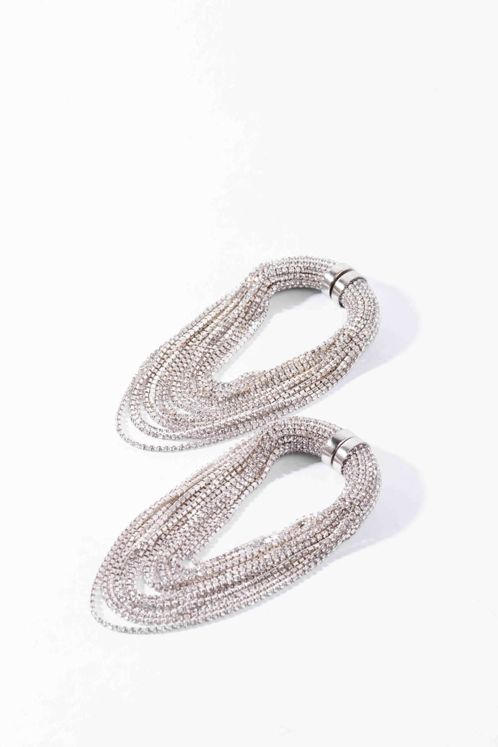 Amama,Infinity Fall Danglers In Sparkling White