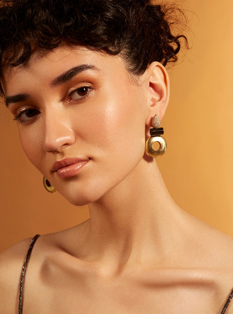 Amama,Black Olive Stud Earrings