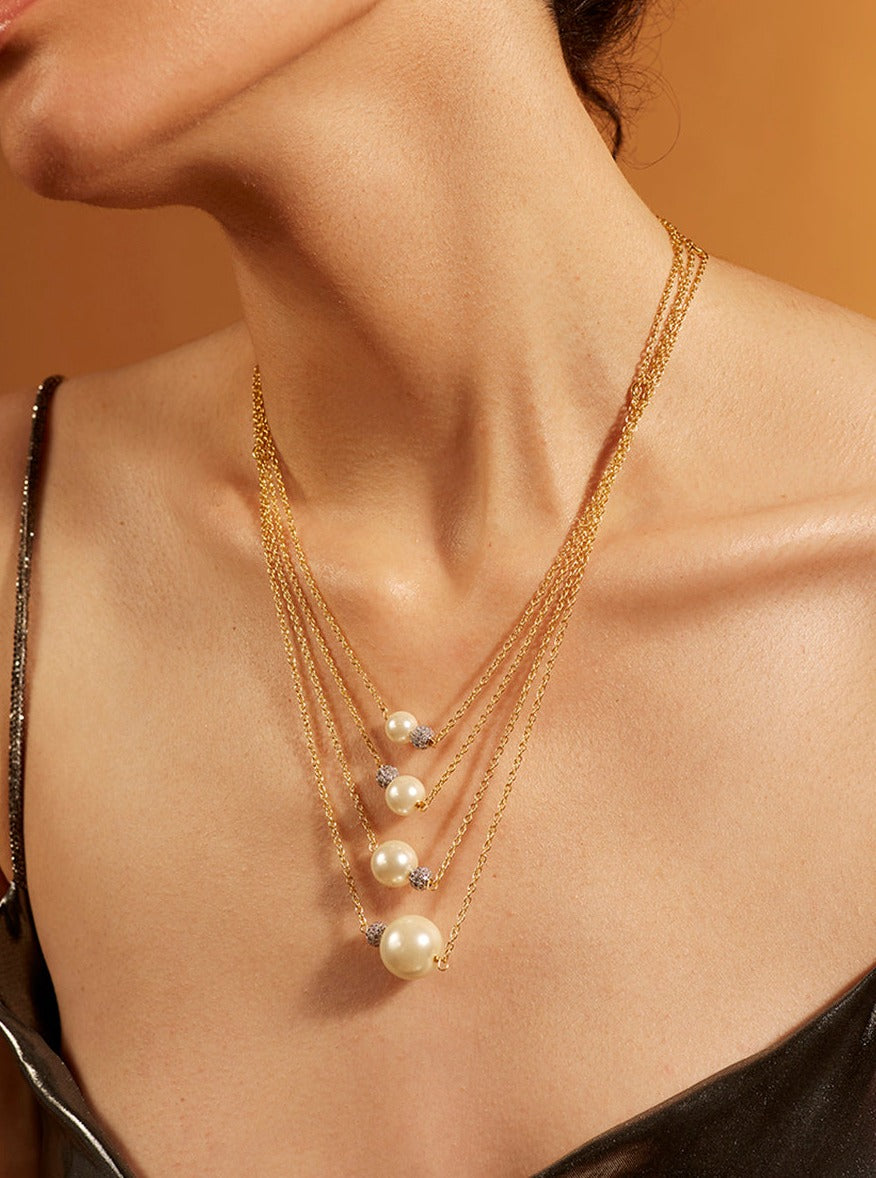 Amama,Multi-Layer Pearl Necklace