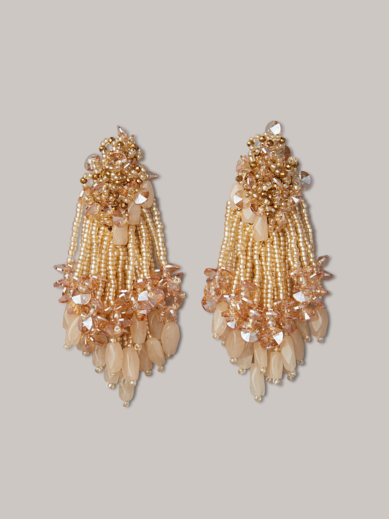 Amama,Versatie Golden Shining Crystal Long Earring