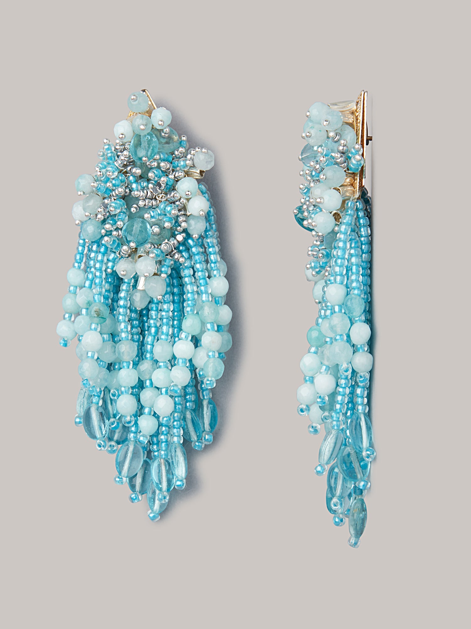 Amama,Sky Blue Contemporary Danglers For Statement Fashion