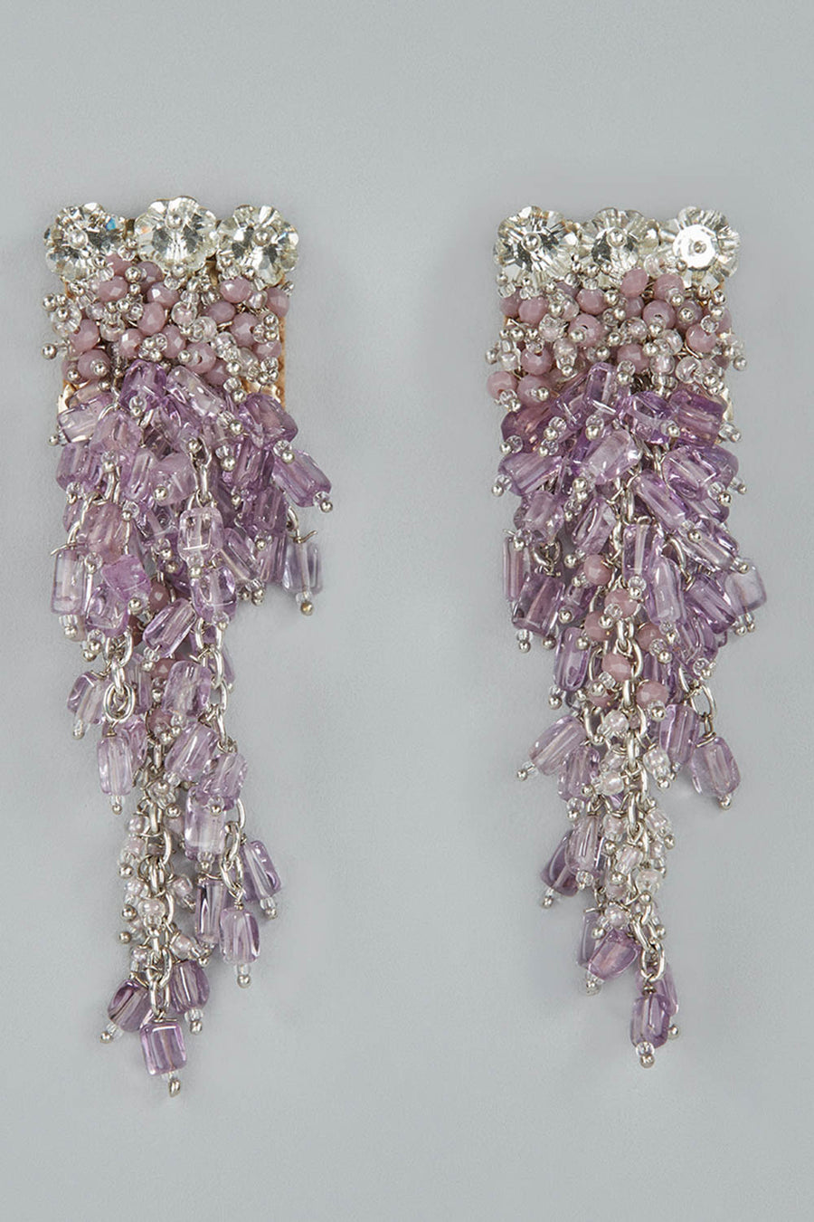 Mensina Purple Bead and Stone Danglings Earrings – Amama